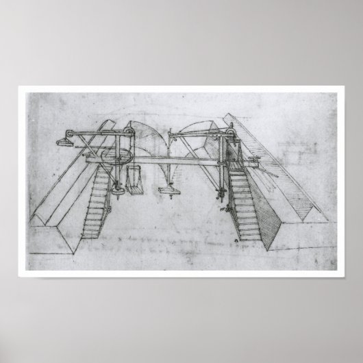 Kanaalbouwmachine, Leonardo da Vinci Poster (Voorkant)