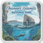 Kanaaleilanden Nationaal Park Californië Oceaan Sticker (Voorkant)