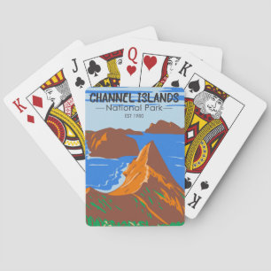Kanaaleilanden Nationaal Park Californische Vintag Pokerkaarten