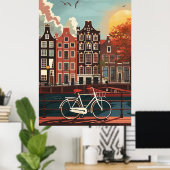 Kanaalhuizen Amsterdam Poster (Thuiskantoor)