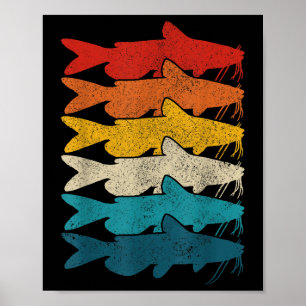 Kanaalmeerval Vintage Vis Meerval Vissen Poster