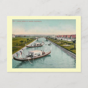 Kanaalscène, Venetië, Californische Vintage Briefkaart