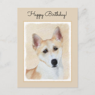 Kanaänhond Schilderij - Mooie Originele Hond Kunst Briefkaart