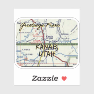 Kanab Utah  kaart Sticker