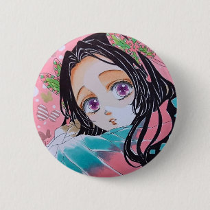 Kanae Kocho broche van de anime Demon Slayer Ronde Button 5,7 Cm