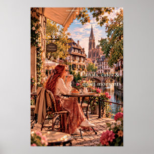 Kanalen Cafés Stille Momenten Straatsburg Frankrij Poster