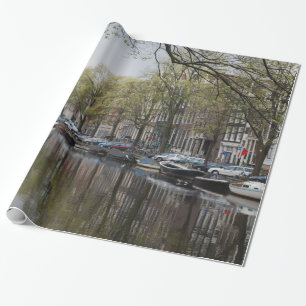 Kanalen in Amsterdam, Nederland Cadeaupapier