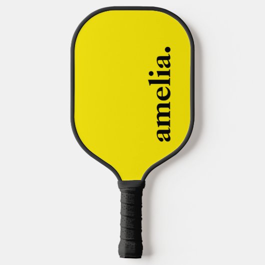 Kanariegeel Effen Kleur Elegante Naam Pickleball Paddle (Achterkant)