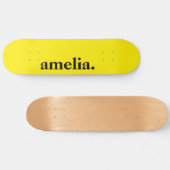 Kanariegeel Effen Kleur Elegante Naam Skateboard (Horizontaal)