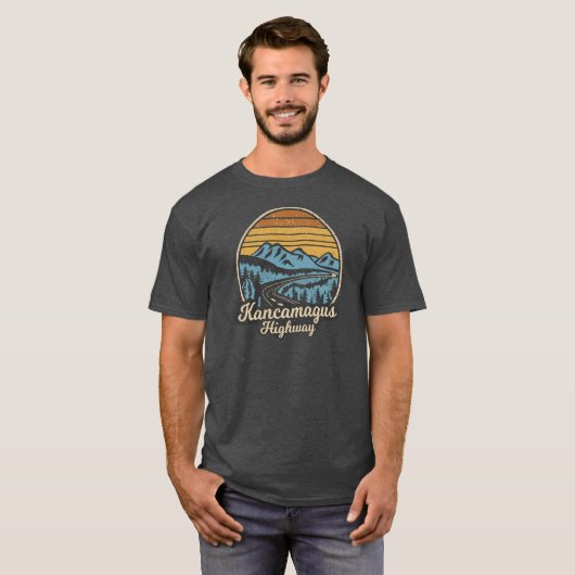 Kancamagus Highway New Hampshire Retro T-shirt (Voorkant volledig)