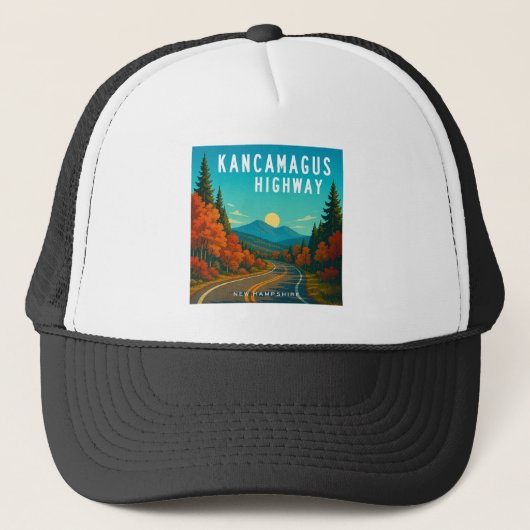 Kancamagus Highway New Hampshire zonsondergang Trucker Pet (Voorkant)
