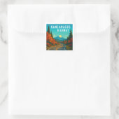 Kancamagus Highway New Hampshire zonsondergang Vierkante Sticker (Tas)