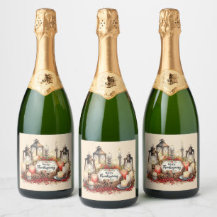 Kandelaar Dankbaarheid – Thanksgiving Zegen Sparkling Wijnetiket