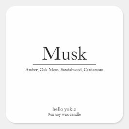 Kandeletiket minimalistisch legant pleidooi soja vierkante sticker