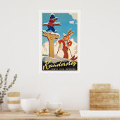 Kandersteg Switzerland Vintage Ski Poster (Cuisine)