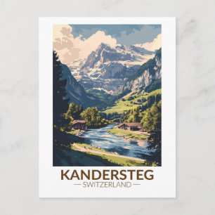 Kandersteg Zwitserland Painterly Travel Art Retro Briefkaart