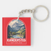 Kandersteg Zwitserland Travel Art Embleem Sleutelhanger (Achterkant)