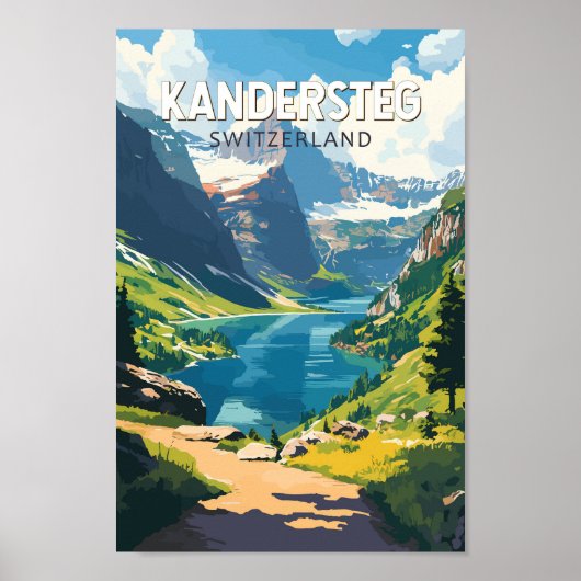 Kandersteg Zwitserland Travel Art Vintage Poster (Voorkant)