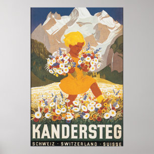 Kandersteg Zwitserland Vintage Travel Poster