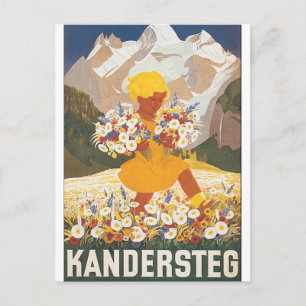 Kandersteg Zwitserland Vintage Travel Poster Briefkaart