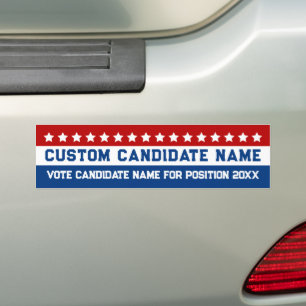 Kandidaat voor gepersonaliseerde verkiezing bumpersticker