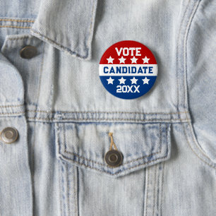 Kandidaat voor gepersonaliseerde verkiezing ronde button 5,7 cm