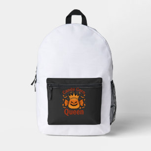 Kandij Koningin Halloween Kroon Vleermuizen_1 Bedrukte Rugzak