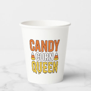 Kandij Koningin Vintage Halloween T-Shirt Ontwerp_ Papieren Bekers