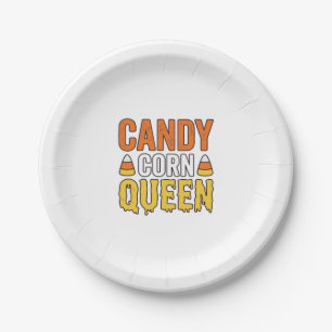 Kandij Koningin Vintage Halloween T-Shirt Ontwerp_ Papieren Bordje