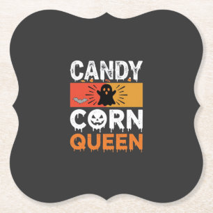 Kandij Mais Koningin Halloween SVG-ontwerp Kartonnen Onderzetters