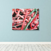 Kandijbonen en peppermints-kerstfeestdag canvas afdruk (Insitu (Houten vloer))