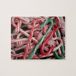 Kandijbonen en peppermints-kerstfeestdag legpuzzel