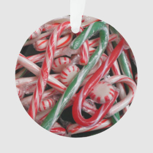 Kandijbonen en peppermints-kerstfeestdag ornament