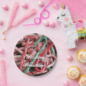 Kandijbonen en peppermints-kerstfeestdag papieren bordje (Feest)