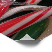 Kandijbonen en peppermints-kerstfeestdag poster (Hoek)