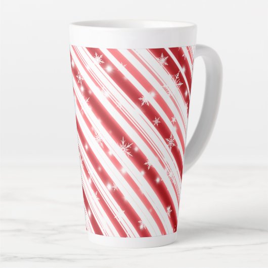 Kandijriet met sterren en Snowflakes Latte Mok (Rechterhoek)