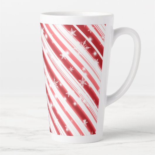 Kandijriet met sterren en Snowflakes Latte Mok (Rechts)