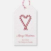 Kandijrietpepermunt Heart Red en White Feestdagen Cadeaulabel (Voorkant)