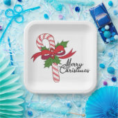 Kandijsuikerriet voor kerst papieren bordje (Feest)