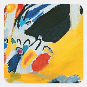 Kandinski Impressie III Concert Abstract Schilderi Vierkante Sticker
