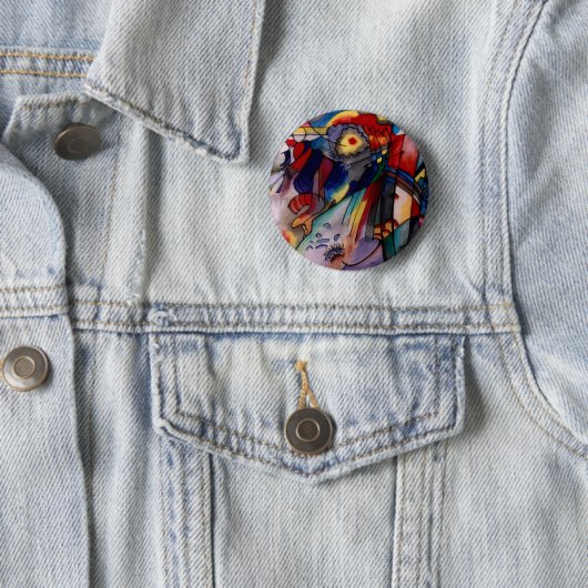 Kandinsky 1913 Abstract schilderen Ronde Button 5,7 Cm (In situ)