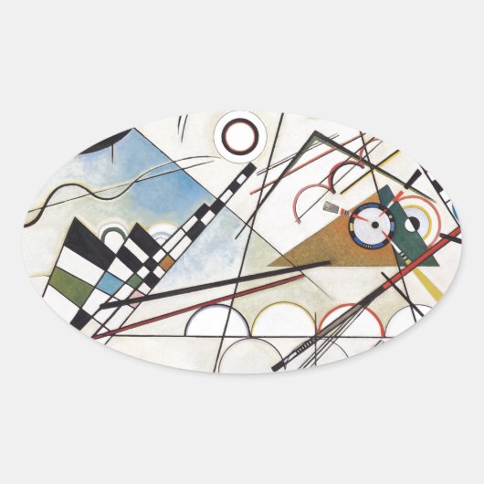 Kandinsky 1923/compositie viii/pixdezines ovale sticker (Voorkant)