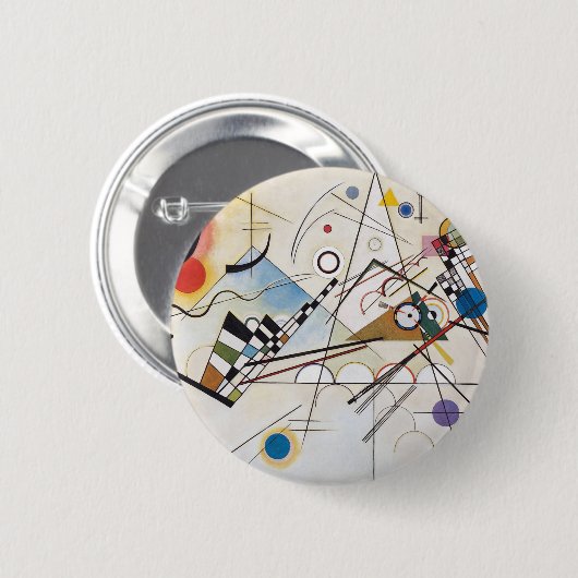 Kandinsky 1923/compositie viii/pixdezines ronde button 5,7 cm (Voorkant /achterkant)