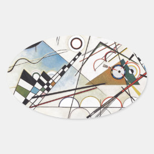 Kandinsky 1923/composition viii/pixdezines ovale sticker