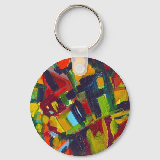 Kandinsky 304 Colorful Abstract Artwork Sleutelhanger (Voorkant)