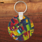Kandinsky '304' Colorful Abstract schilderen Sleutelhanger (Voorkant)
