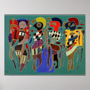 Kandinsky - 4 cijfers op 3 vierkantjes poster