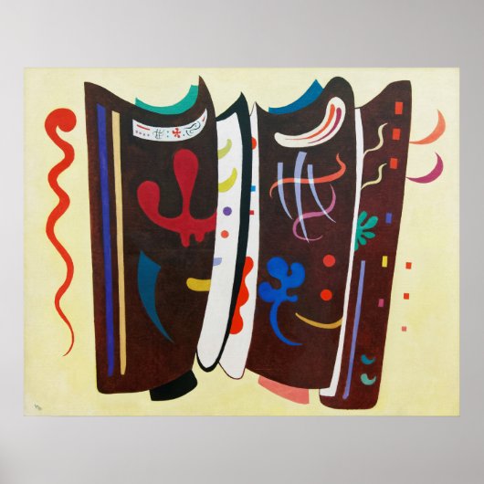 Kandinsky aangevuld bruin Abstract schilderij Poster (Voorkant)