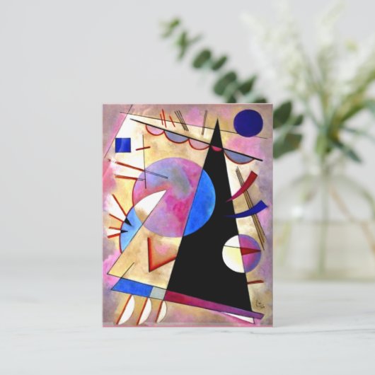 Kandinsky - Abstract Cubisme met Pinks en Blues Briefkaart (Staand voorkant)
