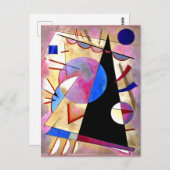 Kandinsky - Abstract Cubisme met Pinks en Blues Briefkaart (Voorkant / Achterkant)
